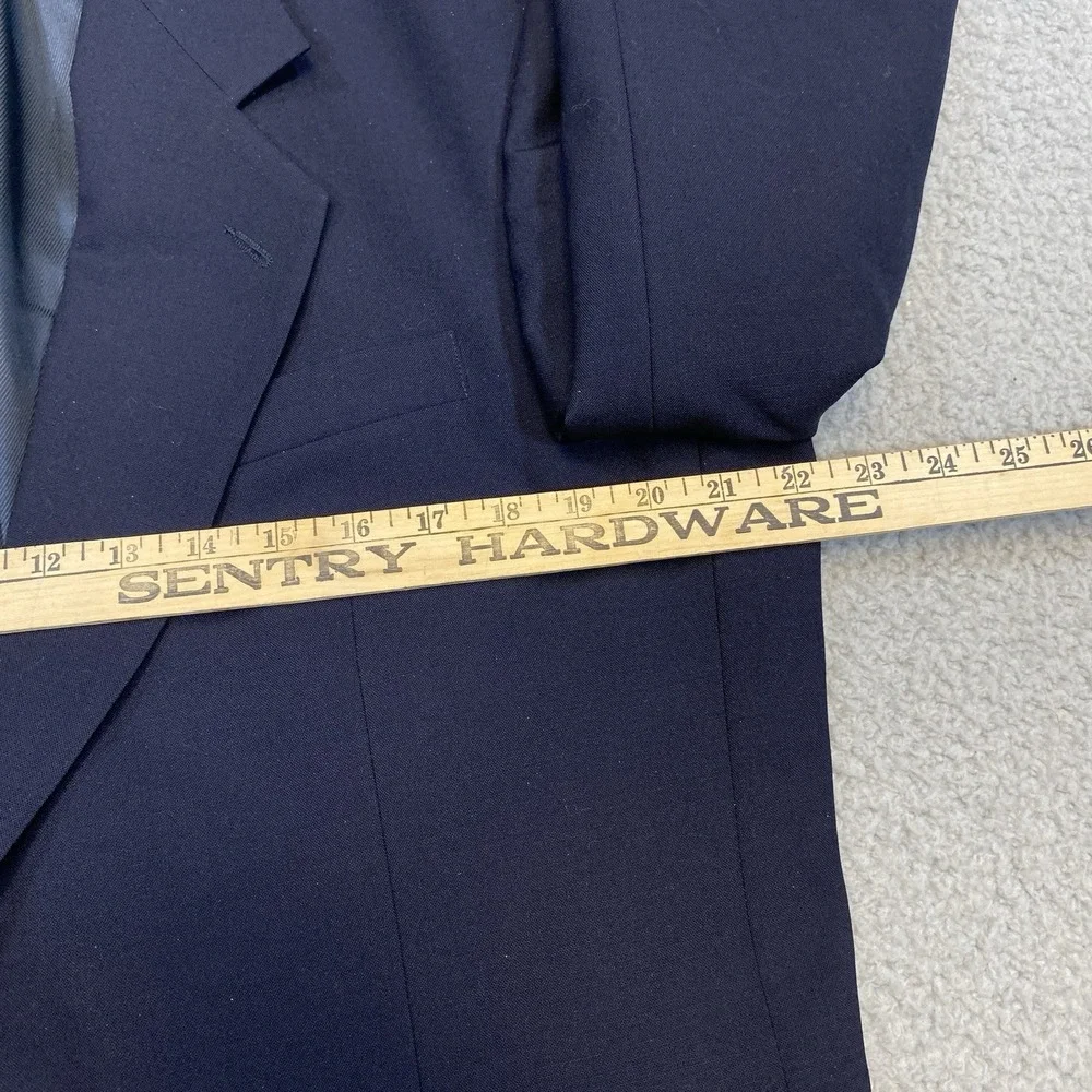 Oscar de La Renta‎ Sports Coat Men s 42R Navy Blazer Metal Buttons Suit Jacket